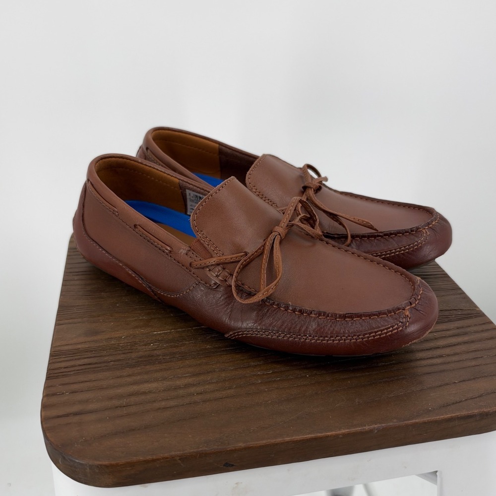 Clarks Collection Mens Markman Plain Brown Leather Driving Loafers Size 9 M